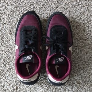 Nike Maroon and Black Athletic Shoes